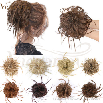 Vigorous Synthetic Chignon Messy Scrunchie Elastic Band Hair Bun Straight Updo Colour Hairpiece High Temperature Natural Hair